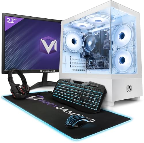 Vibox I-98 Gaming PC Set Komplett • Monitor 24 Zoll • AMD Ryzen 3 3200G 4,0 GHz • Radeon Vega 8 • 8 GB RAM • 480 GB SSD • Linux OS • WiFi