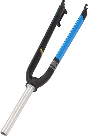 Drfeify Front Suspension Fork, Aluminum Alloy Rigid Bike Front Fork Disk Brake Compatible Bike Components (Black Blue)