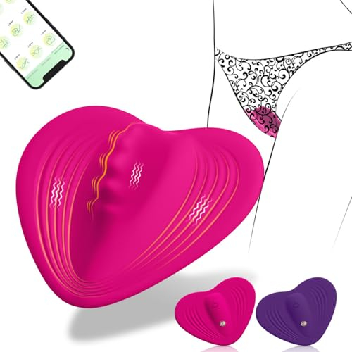 Seckoe vibrator mit app, mini vibration für frauen Vibratorensets mit 9 Frequenzvibratoren, Herzform Vibrationseier Erotik Sexspielzeug für Paare Frauen Vibrator klitoris stimulator für sie (Rosenrot)