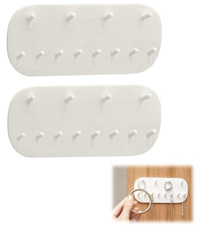 Cumnvulnt 2 Pcs Necklace Hanger, Wall Mounted Jewellery Organiser, Self-Adhesive Necklace Storage for Necklaces, Earrings, Bracelets