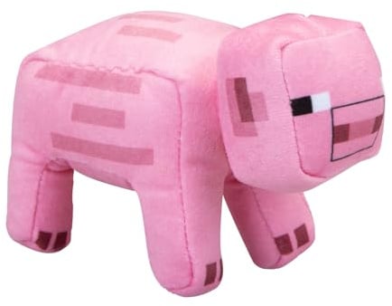 VFM - Minecraft Pig Soft Toy Clip On Video Game Character-Officially Licensed Toy Plush Stuffed Toy Plush Toy Cute Stuffed Plushie, Gifts for Birthday, Valentine's Day Christmas - 13cm Pink