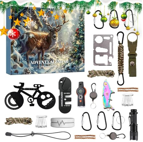 Survival Kit Advent Calendar For Men, Survival Tools Advent Calendar For Adult Teens, Outdoor Survival Kit, Mens Advent Calendar 2024, Advent Calendar For Outdoor