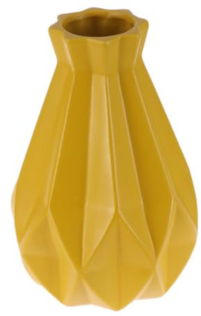 Garneck Vase en Verre doré Vase en Verre Moderne Vase en Verre scandinave Ornements Suspendus de Jardin Jaune Vase ceramique Vase en Verre pour la Maison Vase en Verre créatif Yellow