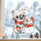 Sunnywall Fensterbilder Winter für Kinder Tiermotive in Winterszene als statisch haftende Fenstersticker, WIEDERVERWENDBAR (Koala, A4 Bogen)