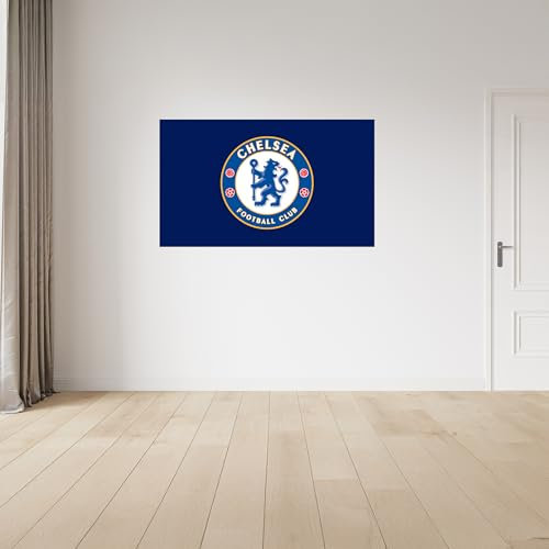 Licensed Décor Chelsea FC Vinyl Wall Sticker - Large (130cm (w) x 80cm (h) - Full Crest on Secondary Dark Blue