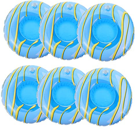 JOINPAYA Confezione Da 6 Portabicchieri Gonfiabili - Materiale in Pvc - Mare - Supporti - Gonfiabili Facili Per Sport Acquatici