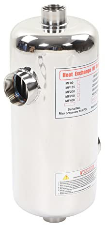 RASTKY Schwimmbadwärmetauscher Edelstahl, platzsparender Pool-Durchlauferhitzer für Solar- und Hydraulikheizung, ideal für Ölkühlung und Wärmerückgewinnungsanwendungen