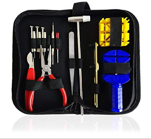 Watch Repair Tool Kit,Watch Battery Replacement Tool Set with Carrying Case,Watch Link Pin Remover Tool for Repairing Various Watches
