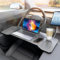 JAOGAUS Car Laptop Desk Compatible with Model Y, Folding Steering Wheel Tray, Carbon Fiber Work Table, Multi-Use Vehicle Seat Mount Desk for Working, Reading, Dining, Easy to Clean & Store