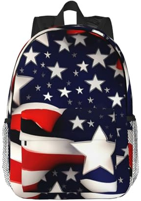 KPXXAQT Zaino con bandiera americana con stelle e strisce, comodo zaino per scuola, viaggi, attività all'aperto, adulti appassionati di escursioni