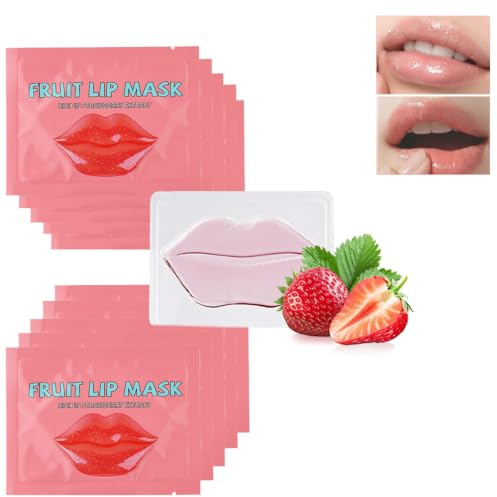 Virecose 10 Paires Masque de Collagène pour Les Lèvres | Masque Hydratant Comprimés Sleep Lip Care