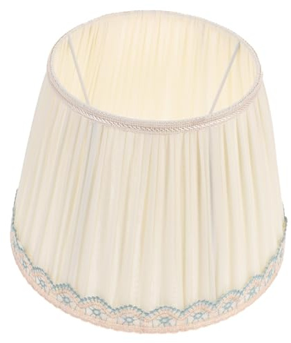 VILLCASE Petit Abat-Jour En Tissu Beige 11.81X11.81X8.66In Abat-Jour Vintage Pour Lampe De Table ÉClairage Doux Pour Salon Chambre Bureau