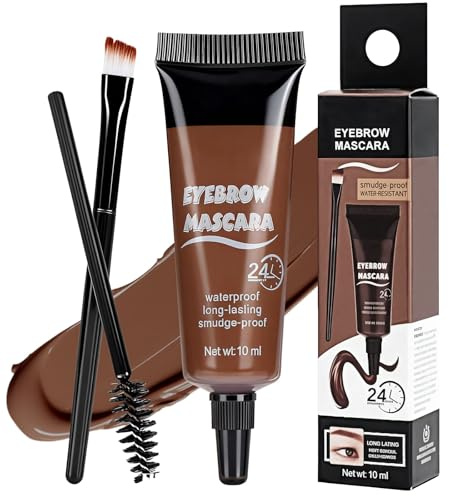 Gel De Cejas Waterproof marrón Intenso,Gel de CEJA resistente al agua para maquillaje de cejas,Impermeable y Larga Duración Para Ceja Llenas y Definidas,Coloración rápida(Marrón claro)