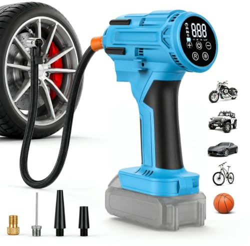 Tyre Inflator Car Tyre Pump Cordless Air Compressor Rechargeable 150PSI Portable Electric Pump with LED Gauge for Car Motorcycle Bike Balls
