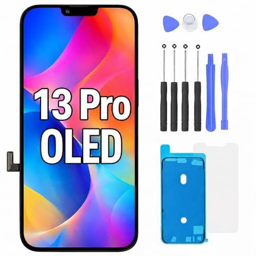 FTDLCD® Bildschirm für iPhone 13 Pro OLED Ersatz FHD 6,1 Display Touch Screen Digitizer und komplettem Reparaturset（OLED