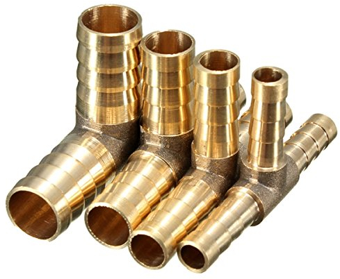 Alamor 6 mm 8 mm 10 mm Laiton T Piece 3 Way Connecteur De Raccord pour Tuyau De Carburant pour Gaz D'Huile d'air-6 mm