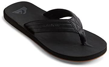 Quiksilver Herren Carver Nubuck-Sandals for Men Zehentrenner, Schwarz (Solid Black Sbkm), 47EU