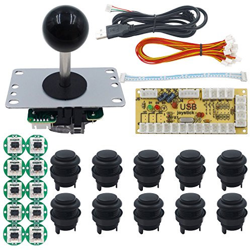 SJJX Arcade Game DIY Kit Arcade Matt Frosted Button Zero Delay USB Encoder Arcade Joystick Controller Mechanical Keyboard Switch Raspberry Pi Retropie PC MAME