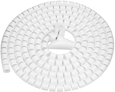 Cable Tidy 1.5m/3m Length Spiral Wrap Wire Spiral Cable Tube 16/22/28mm White Black Silver Cable Management Solution (white3mx16mm)