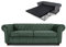 Schlafsofa Chesterfield Asti Bis 3-Sitzer, Sofa mit Schlaffunktion, Couch 3-er, Couchgarnitur, Sofagarnitur, Holzfüße, Polstersofa (Grün (Capri 74))