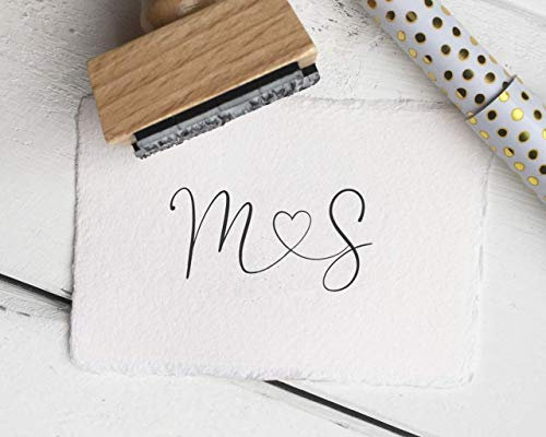 Stempel HOCHZEIT Initialen Herz, Hochzeits-Stempel, Save the Date, Einladung Hochzeit, Versalien, Personalisierter Stempel