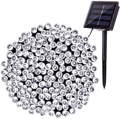 PhilzOps Solar Lichterkette Aussen, 22M 200 LED Weihnachten Lichterkette Outdoor mit 8 Modi Wasserdicht Solar Deko Beleuchtung für Garten Balkon Terrasse Draußen Party Hof Hochzeiten (Kaltweiß)