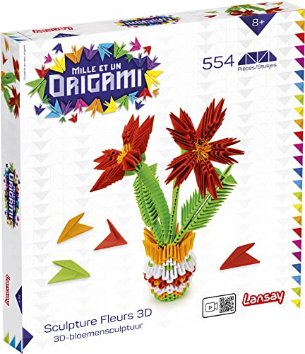 Lansay Mille et Un Origami – Skulptur Blumen 3D – Basteln – ab 8 Jahren