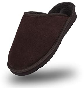 BOnova Trondheim Velour-Lammfell Hausschuh für Herren. In 4 Farben und in den Größen 41-46. Warme Füße im Winter