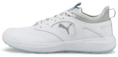 PUMA Damen Ignite Malibu WMNS Golfschuh, White Silver Lucite Metallic Gray, 39 EU