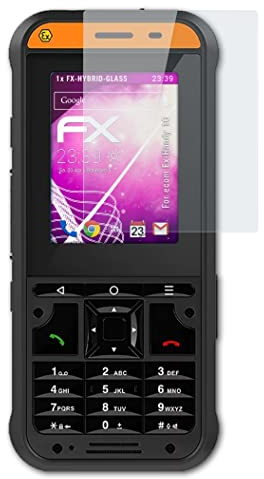 atFoliX Glasfolie kompatibel mit ecom Ex-Handy 10 Displayfolie, 9H Hybrid-Glass FX Schutzpanzer Folie