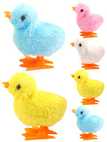 Toyvian 6 Stücke Küken Aufziehspielzeug Neuheit Gefüllt Plüsch Huhn Hüpfen Aufzieh Spielzeug Für Kinder Süßes Huhn Spielzeug Für Kinder Osterei Osterkorb Füller Party Favors