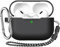AHASTYLE Silikon Hülle für Airpods Pro 2 Schutzhülle und Haut Case für AirPods Pro 2 [Front-LED Sichtbar] Kompatibel mit 2022 Airpods Pro 2. Generation (Mit Karabiner und Handschlaufe, Schwarz)