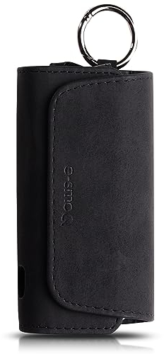 [20+ Farben] e-smoQ Tasche für IQOS ILUMA Hülle, Hochwertiges Etui Organizer für IQOS Iluma Zubehör (schwarz)