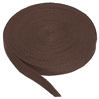 PATIKIL Baumwollband Baumwolle Gurtband 15mm x 9m, Schrägband Baumwoll Nahtband Köperband Saumband Einfassband Stoffband Webband zum Nähen für DIY Basteln Stricken Verpackung, Dunkelbraun