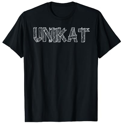Unikat Nora Benda Damen T-Shirt Schwarz Buchstabenmuster Klassisch geschnitten Crew Neck Kurzarm S