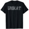Unikat Nora Benda Damen T-Shirt Schwarz Buchstabenmuster Klassisch geschnitten Crew Neck Kurzarm S