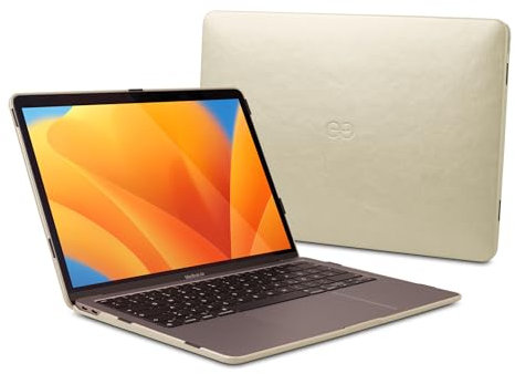 Dreem Euclid MacBook Air Case - 15-Inch Hard Laptop Cover for MacBook Air 2023 (M2), Luxurious Vegan Leather, Top and Bottom Shells for Protection, Slots for USB Ports [Starlight]