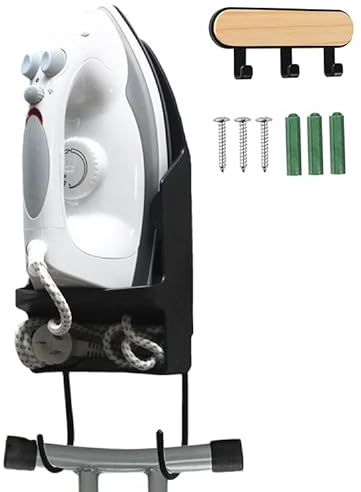 Bügelbrett-Aufhänger, Wandhalterung, Waschküche, Bügeleisen und Bügelbretthalter, Waschküche, Dekoration, Organisation, elektrischer Bügeleisenhalter, Bügelbrett, Haushalt, Badezimmer, Regal, für max.