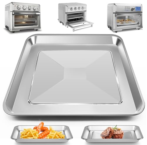 GCQ Air Fryer Tray Replacement for Cuisinart Air Fryer Mini Oven 7 in 1 17L TOA-60 65 70 Toaster Air Fryer Convection Oven, Stainless Steel Basket Air Fryer Rack Accessories Parts, Dishwasher Safe