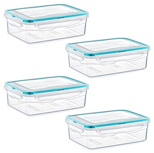 astor24 Premium Frischhaltedosen - Mealprep - 4x 1400ml - 100% luftdicht und auslaufsicher -40 bis +100 Grad - Aufbewahrungsbox - Vorratsdosen - Spülmaschinen- Gefrierschrank geeignet - BPA frei