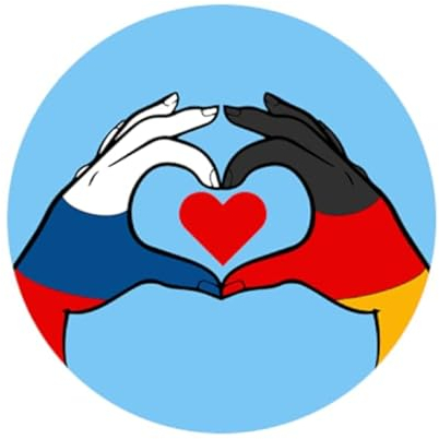 Sammys Shirt Store Deutsch Russische Freundschaft Hand Herz Aufkleber 24 cm