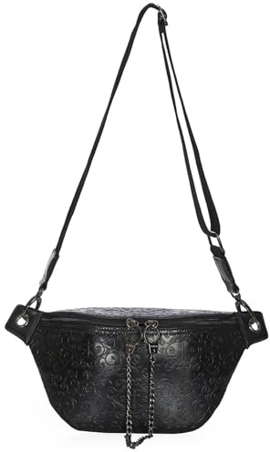 Banned Alternative Damien Embossed Frauen Gürteltasche schwarz