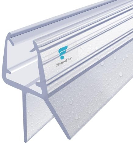 shinfly Shower Screen Seal Strip for 4-6mm, Shower Seal Strip for Straight Glass Up to 10mm Gap, Perfect Transparent Shower Seal Strip Replacement (90cm)