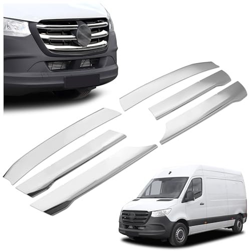 CHROMEMASTER | Compatible con Mercedes Sprinter 2018+ | Molduras del Radiador Delantero; Rejillas para el Coche; Acero inoxidable Pulido | Nuevo, Atractivo Aspecto del Vehículo