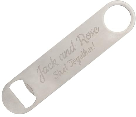 Personalised Silver Solid Flat Bottle Opener | Custom Engraved Stainless Steel Beverage Keychain | Unique Gift for Beer Lovers, Father's Day, Birthday, Wedding, Graduation | Portable, Durable Design