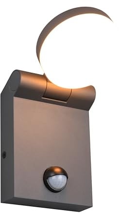 Trio Leuchten LED Außen Wandleuchte Adour 245569142, Aluminium Druckguss Anthrazit, Schirm Acryl Weiß, inkl. 7.5 Watt LED, Farbwechsel, Bewegungssensor