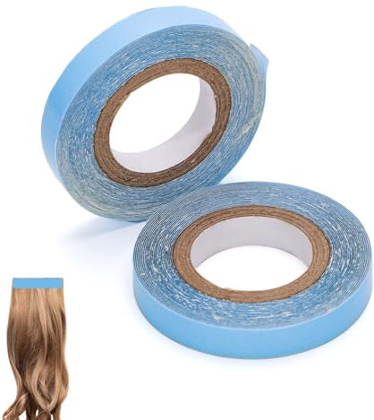 2 Rouleaux Ruban Adhésif pour Extensions de Cheveux, 3 m Ruban Adhésif Double Face pour Perruques de Cheveux Ruban Adhésif pour Extensions de Cheveux Essentiels de Coiffure pour Filles Femmes