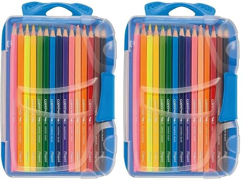 Maped - ergonomische Drei-Kant-Buntstifte, Farbstifte COLOR'PEPS SMART BOX - x12 Stifte + x3 Fluo-Stifte (Packung mit 2)