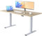 E.For.U® Höhenverstellbarer Schreibtisch 180x80 cm, 2 Motoren, Stabiler Schreibtisch Höhenverstellbar Elektrisch mit 2-Fach-Teleskop, 3 Memory-Steuerung, Mit Tischplatte (Silber + Asteiche)