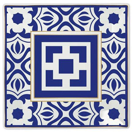 Baci Milano piatto gourmet quadrato maxi in porcellana collezione Infinity 27 cm